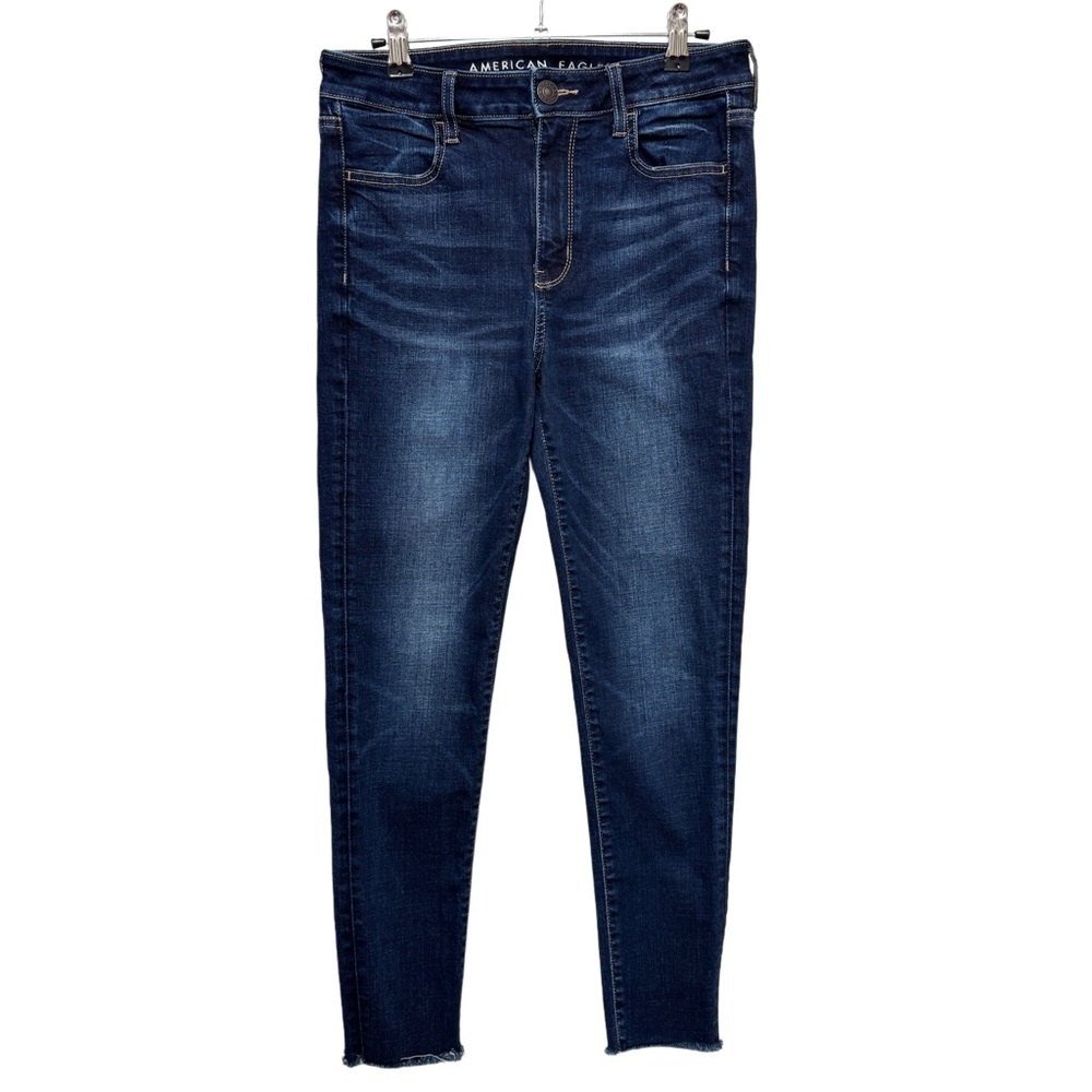 {American Eagle} "Hi Rise Jegging" Tall Long Dark Blue Skinny Denim Jeans
